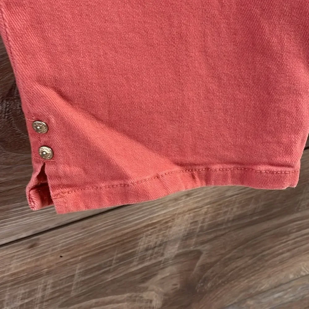 GLORIA VANDERBILT  Slimming Effect Amanda Capri Jeans Size 16 Petite Dark Coral - Picture 4 of 8